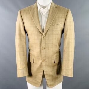 PAL ZILERI Size 38 Regular Beige Grey Brown Window Pane Sport Coat
